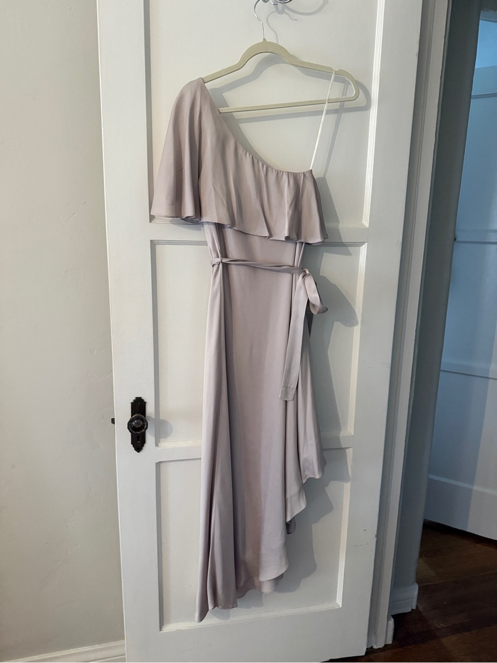 Zimmermann One-Shoulder Lilac Silk Asymmetric Dress - Picture 4 of 6